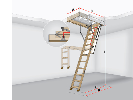 Лестница с люком на чердак LTK Thermo
