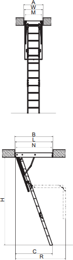Конструкция раскладной чердачной лестницы LWS Plus